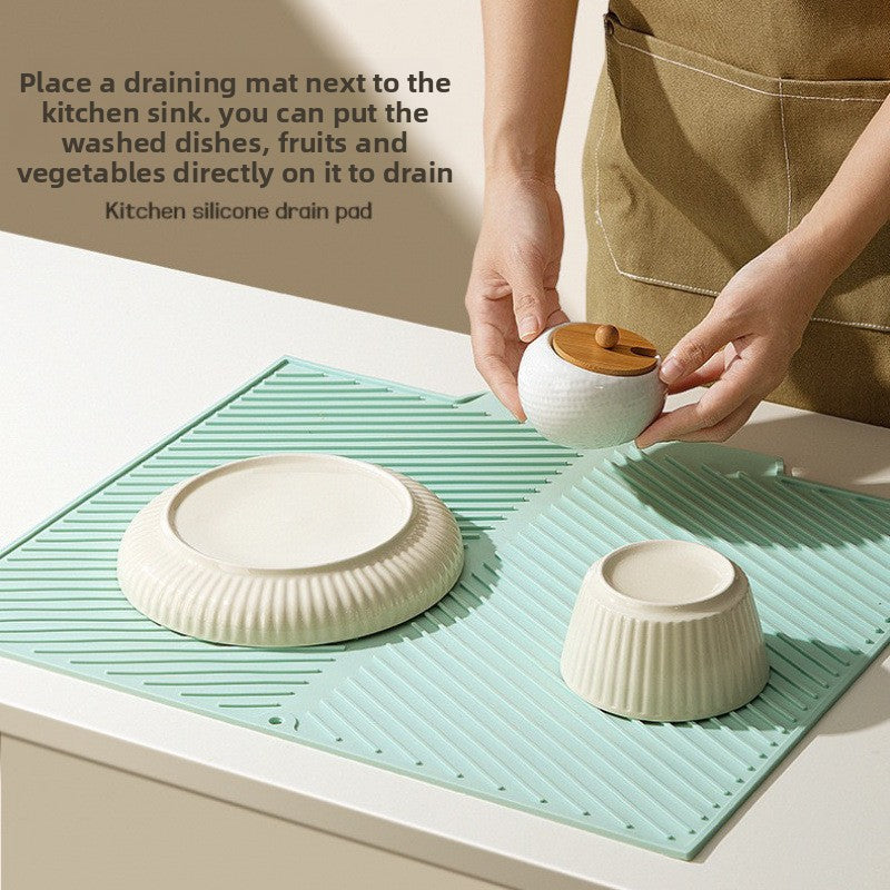 Silicone Kitchen Draining Mat for Dish Drying