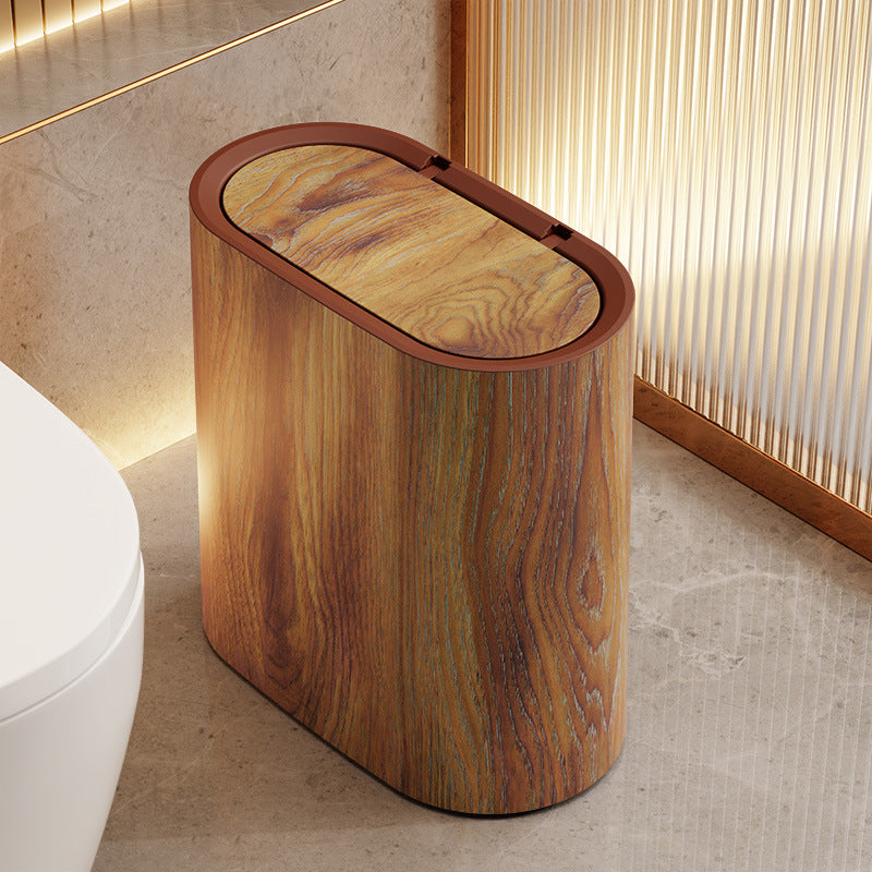 Marble Pattern Trash Can | Modern Bathroom & Kitchen Bin with Lid