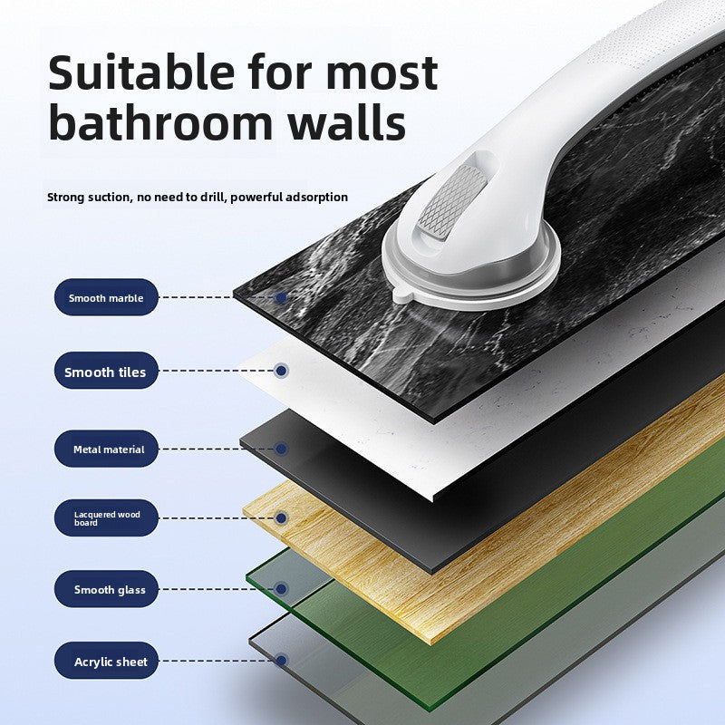 Adjustable Bathroom Safety Handrail with Suction Cups